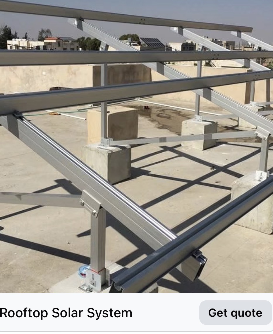Rooftop mounting rails being installed